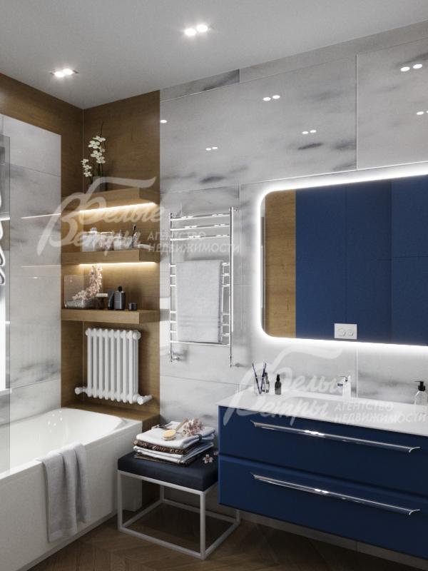 Визуализация. Санузел 5.7 кв.м на втором этаже