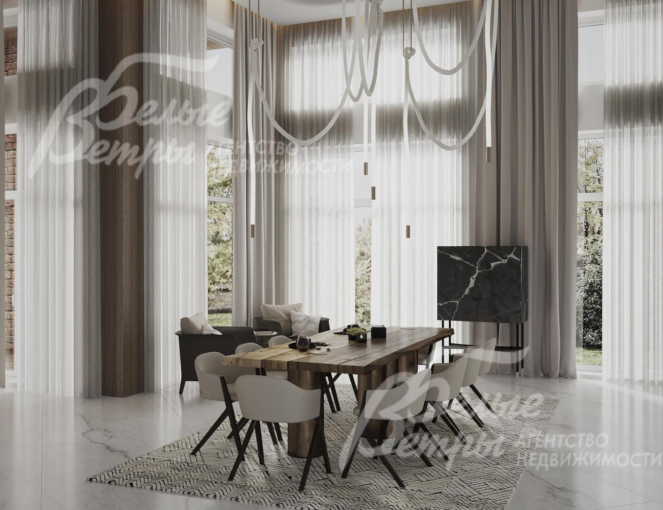 Столовая. Визуализация дизайн проекта отделки.