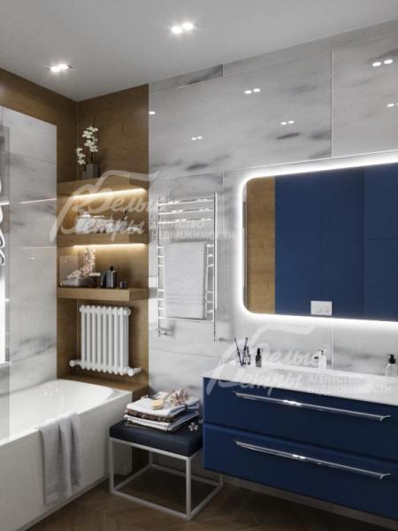 Визуализация. Санузел 5.7 кв.м на втором этаже