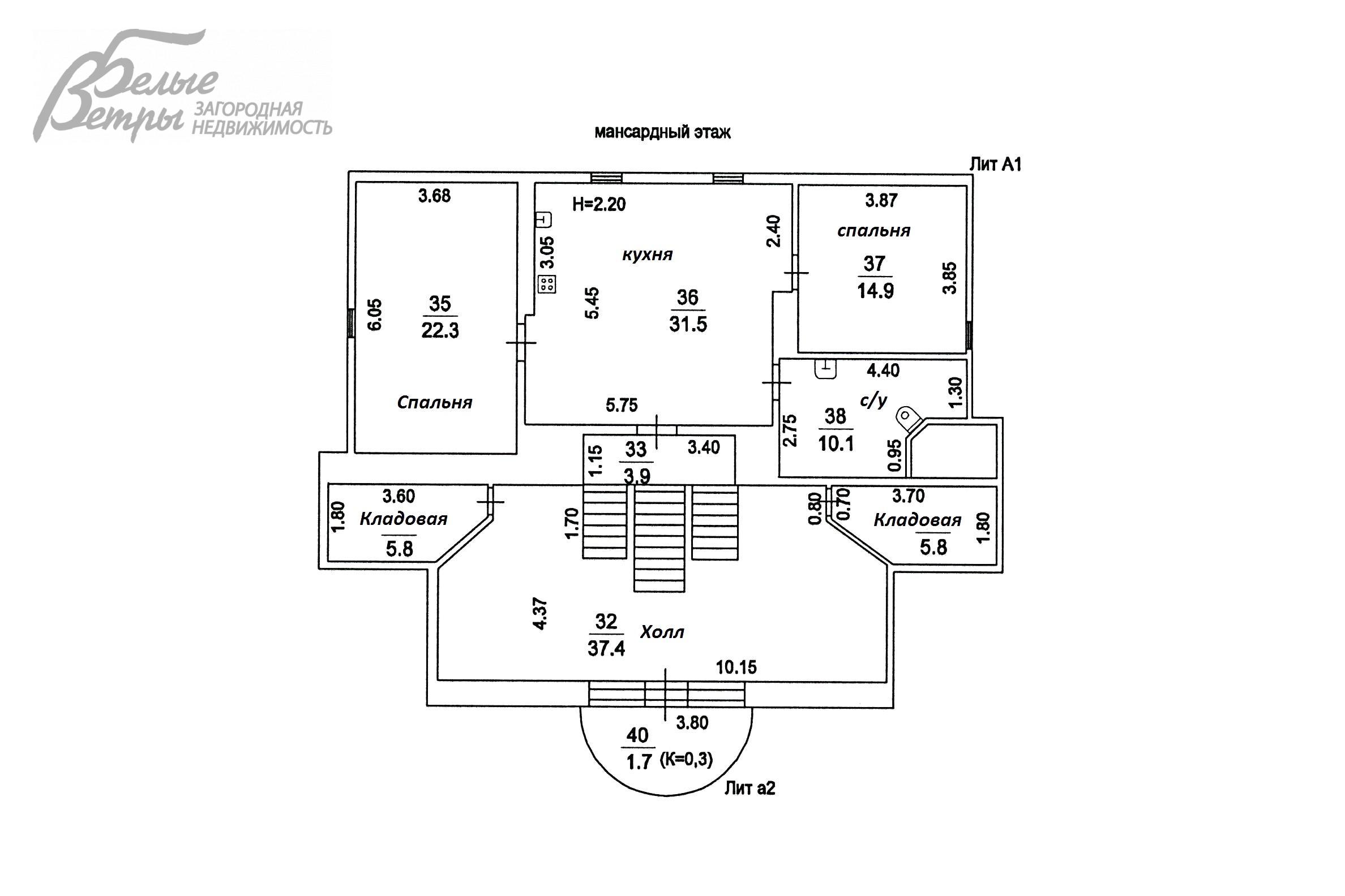Дом в аренду Новое Городище КП Городище id 129-016 планировка3