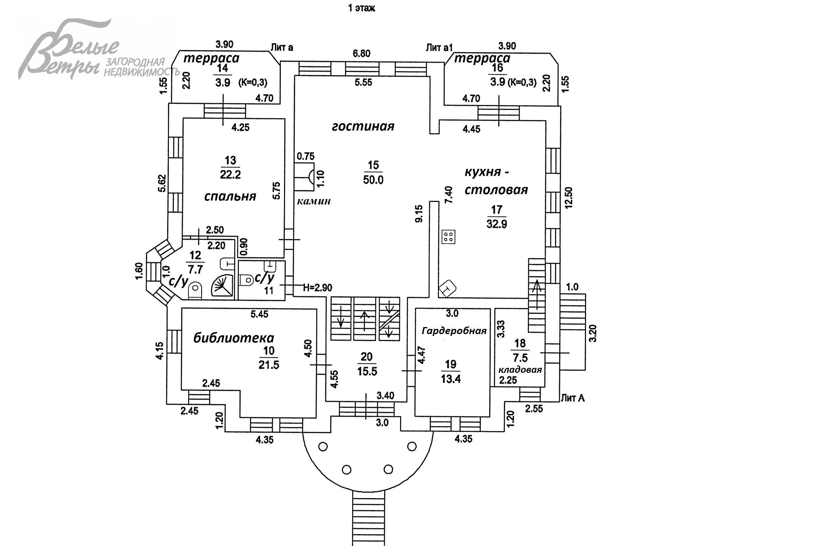 Дом в аренду Новое Городище КП Городище id 129-016 планировка1