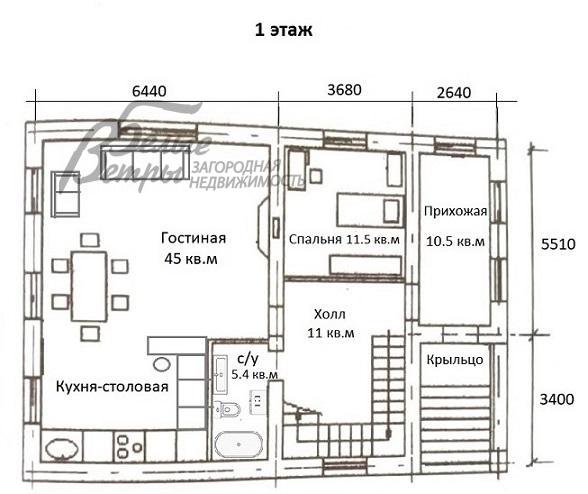 Дом в аренду Согласие-1 к/п Фоминское id 316-002 планировка1
