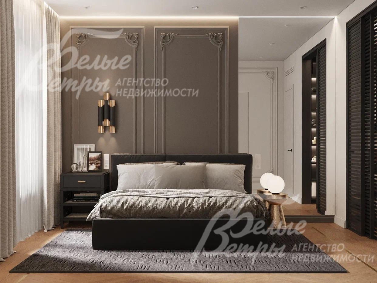 Визуализация. Спальня 19 кв.м с санузлом и гардеробной