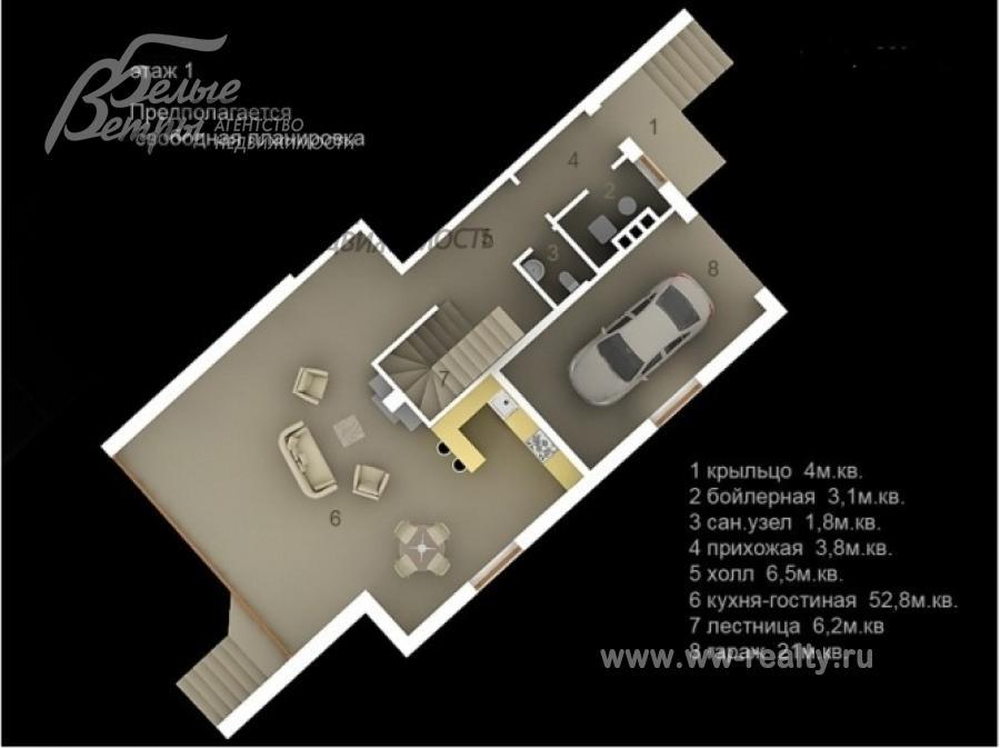 Таунхаус Заречье КП Троицк id 373-702 планировка0