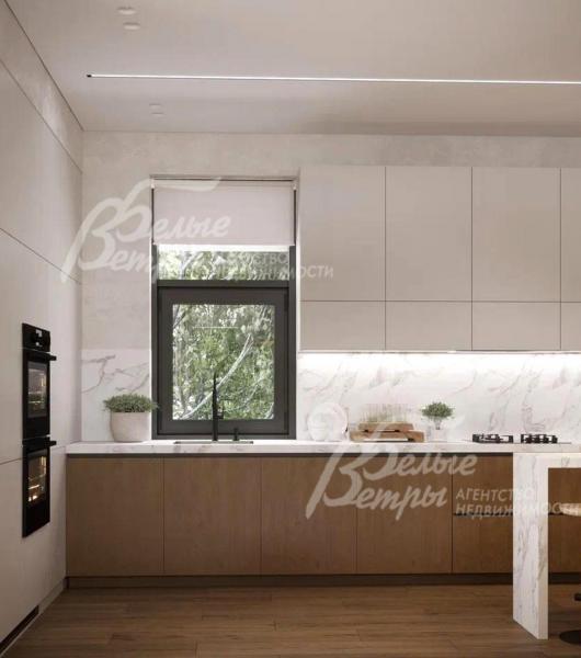 Визуализация проекта интерьера кухни.