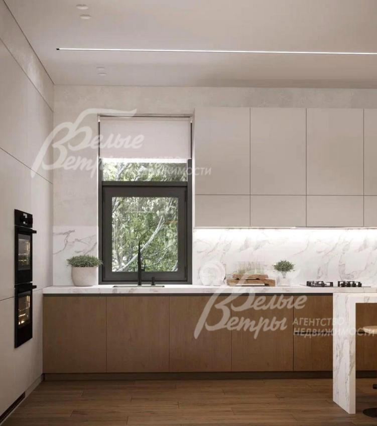 Визуализация проекта интерьера кухни.