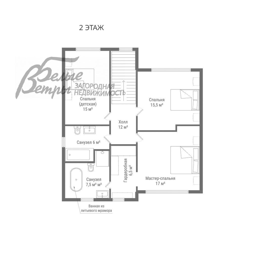 Дом Две Поляны к/п Птичное id 107-221 планировка1