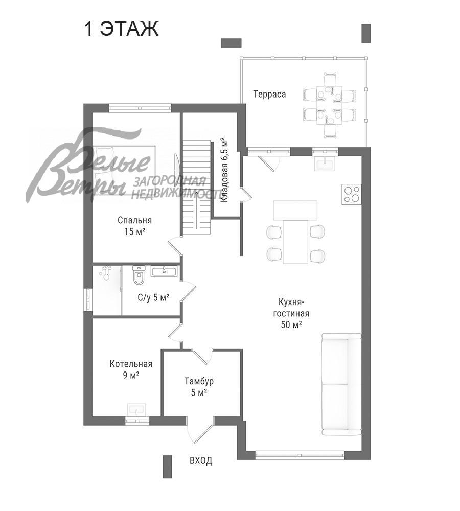 Дом Две Поляны к/п Птичное id 107-222 планировка0