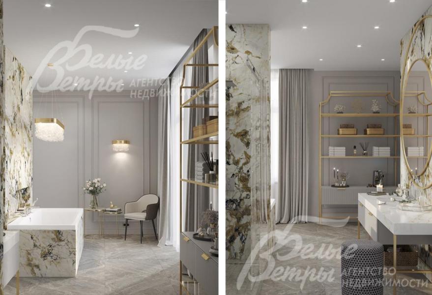 Визуализация. Ванная комната в мастер-спальне