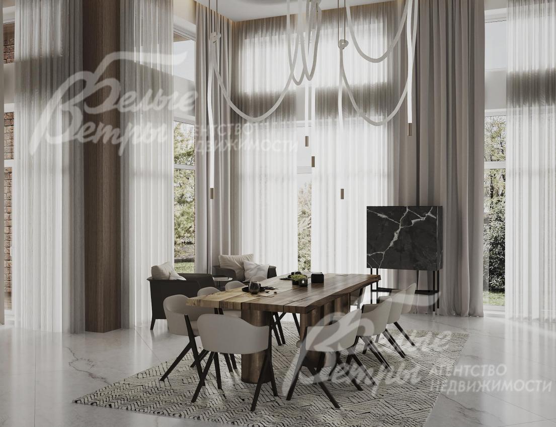 Столовая. Визуализация дизайн проекта отделки.