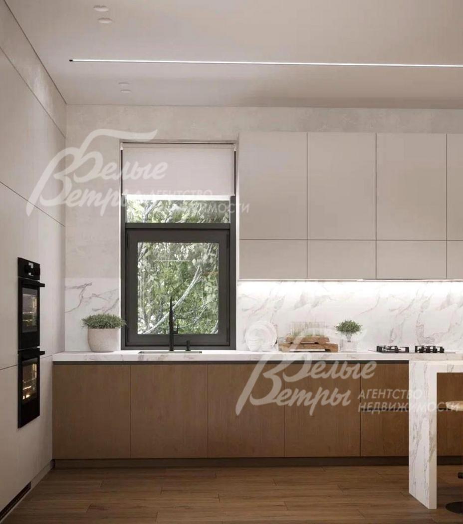 Визуализация проекта интерьера кухни.